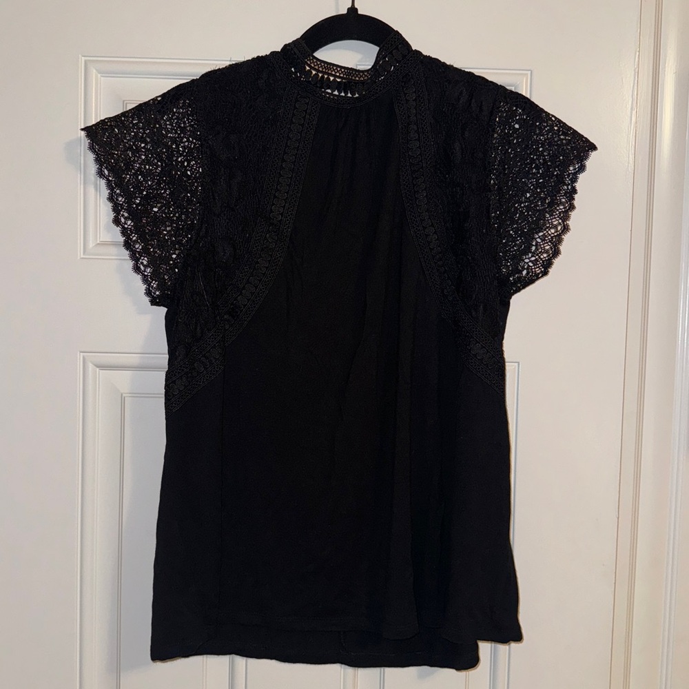 Marshalls Black Lace Sleeve Blouse